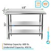 Amgood 24x48 Prep Table with Stainless Steel Top and 2 Shelves AMG WT-2448-2SH